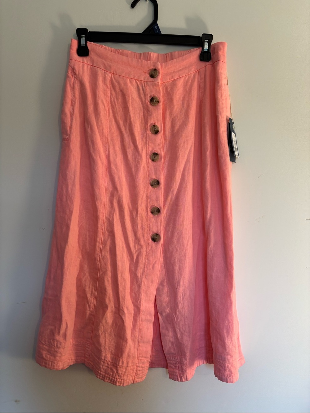 Universal Thread Pink Button-Front Midi Skirt